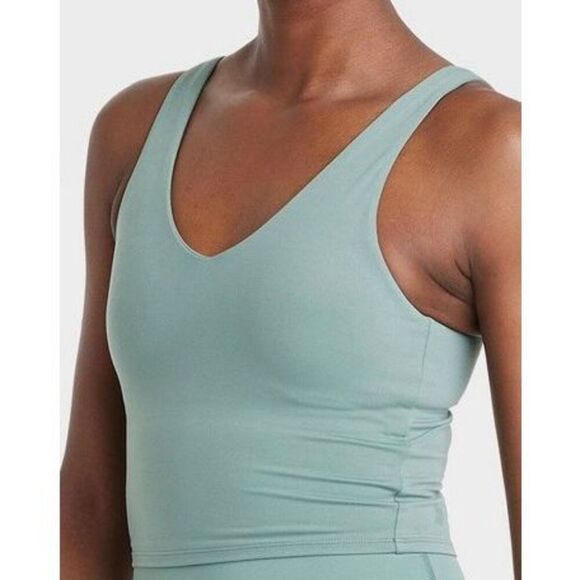Women's Light Support V-Neck Crop Sports Bra - All in Motion™ Green XL - Picture 1 of 3